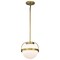 Nuvo Lakeshore 1-Light Small Pendant Natural Brass White Opal Glass 60/7783 - alternate 2